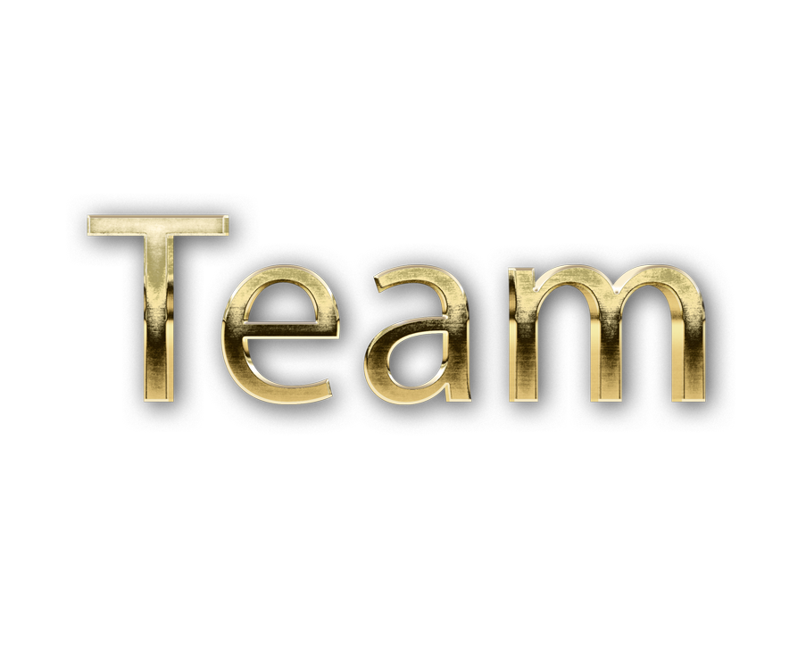 3D WORD TEAM gold text effects art typography PNG images free